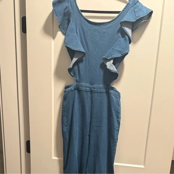 NWT Fashion Nova - Janis Denim Jumpsuit - Medium Wash - Picture 5 of 5